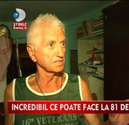 Conditie fizica DE INVIDIAT la 81 de ani. Un batran din Galati vrea sa traverseze Dunarea pe sarma VIDEO